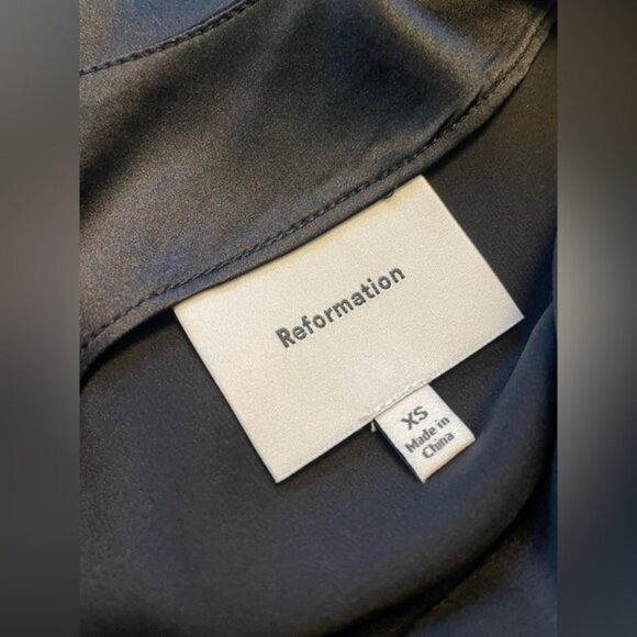 NEW Reformation Jeany Silk Long Dress Backless Formal Wedding Black | Size XS - Picture 8 of 10